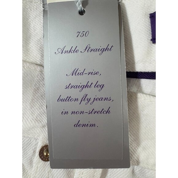 Ralph Lauren Purple Label 750 Straight Ankle Jean sz 29 Pearl NWT made in italy - Picture 3 of 8